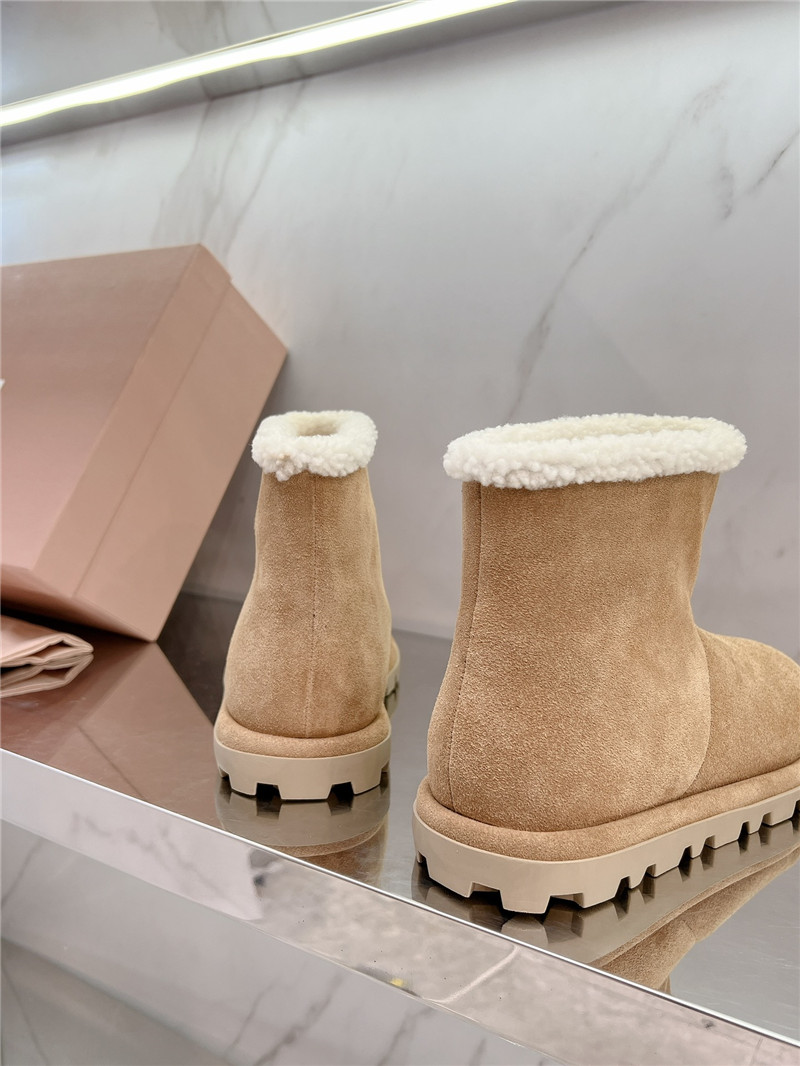 Miu Miu Brown Suede Leather Snow Boots