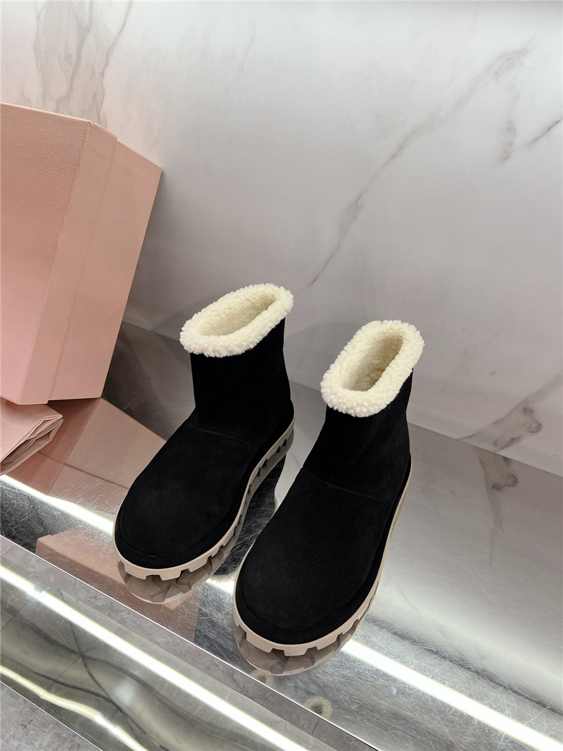 Miu Miu Suede Leather Snow Boots