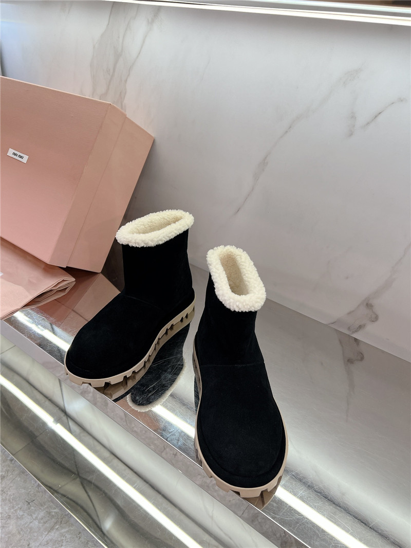 Miu Miu Suede Leather Snow Boots
