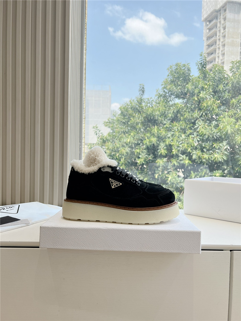 Pra*a lace-up winter platform sneakers black