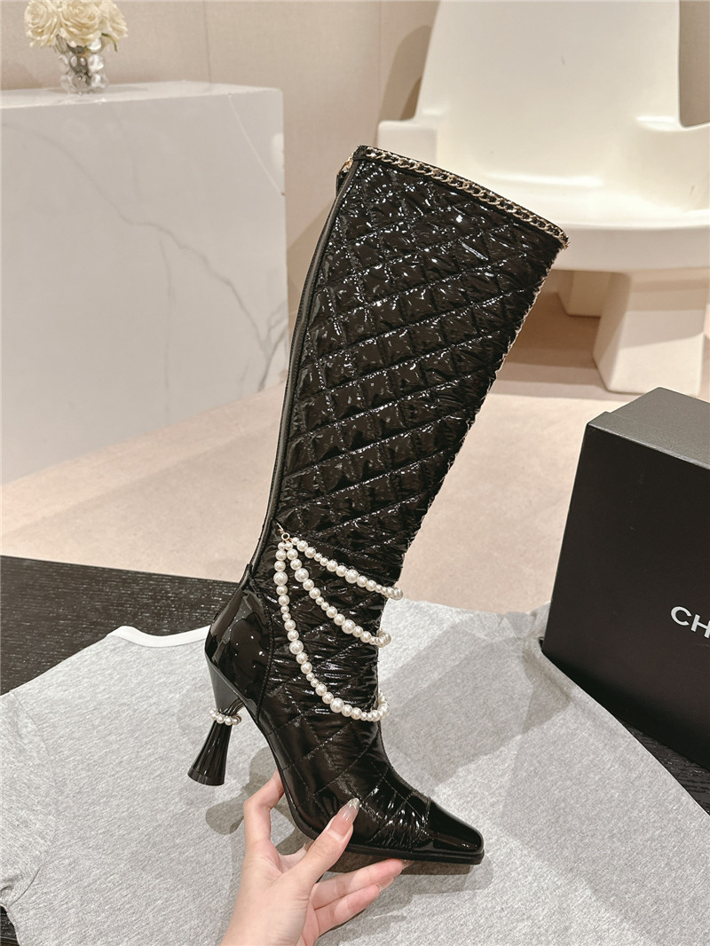 Ch**el waxed leather pearl boots