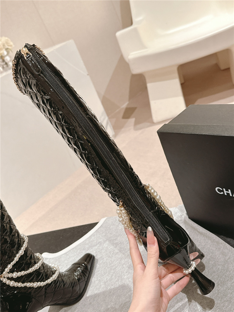 Ch**el waxed leather pearl boots
