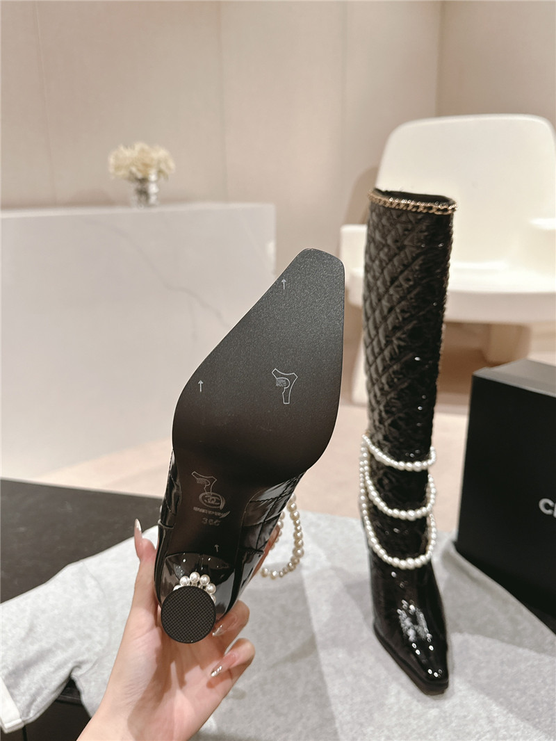Ch**el waxed leather pearl boots