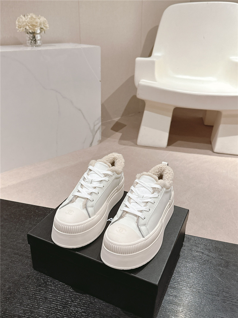 Ch**el winter lace up platform sneakers