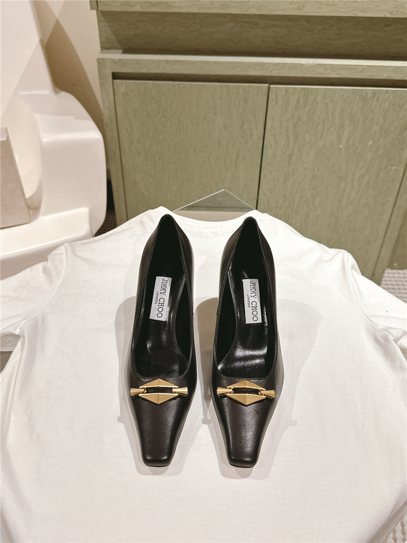 J1m*y Ch00 ryker 90 black/gold calf pumps