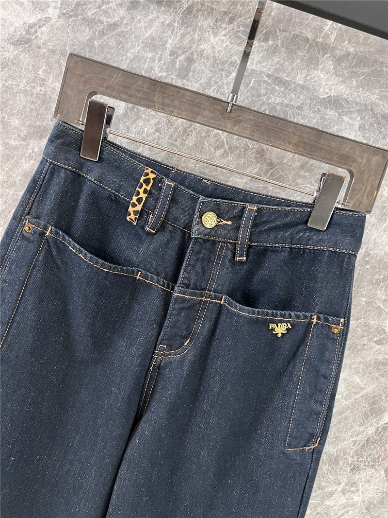 Pra*a micro logo denim trousers