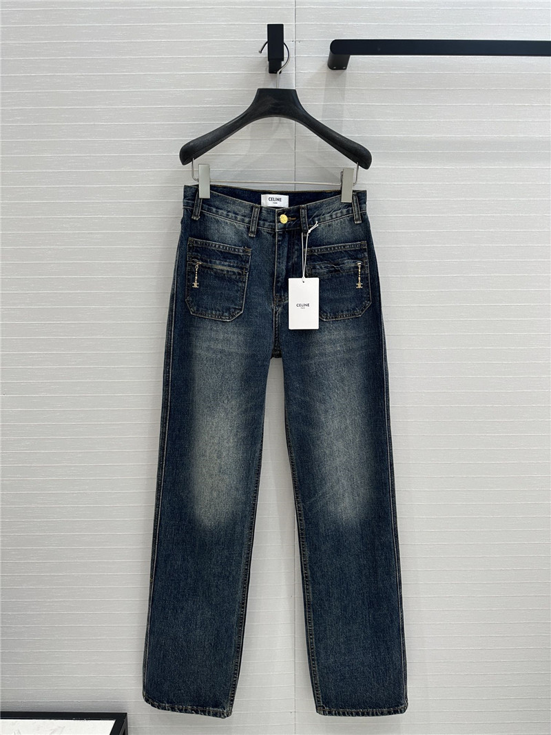 Ce1i*e zip pocket jeans