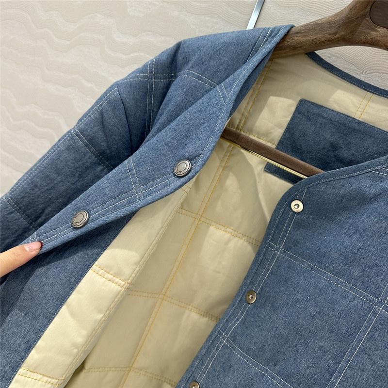 L0r0 P1ana collarless cotton jacket