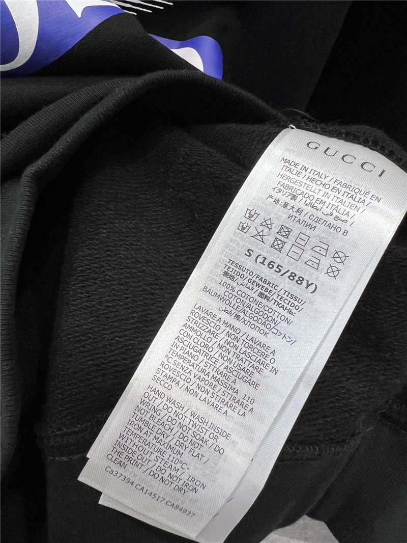 Gvc*1 logo printed cotton hoodie black