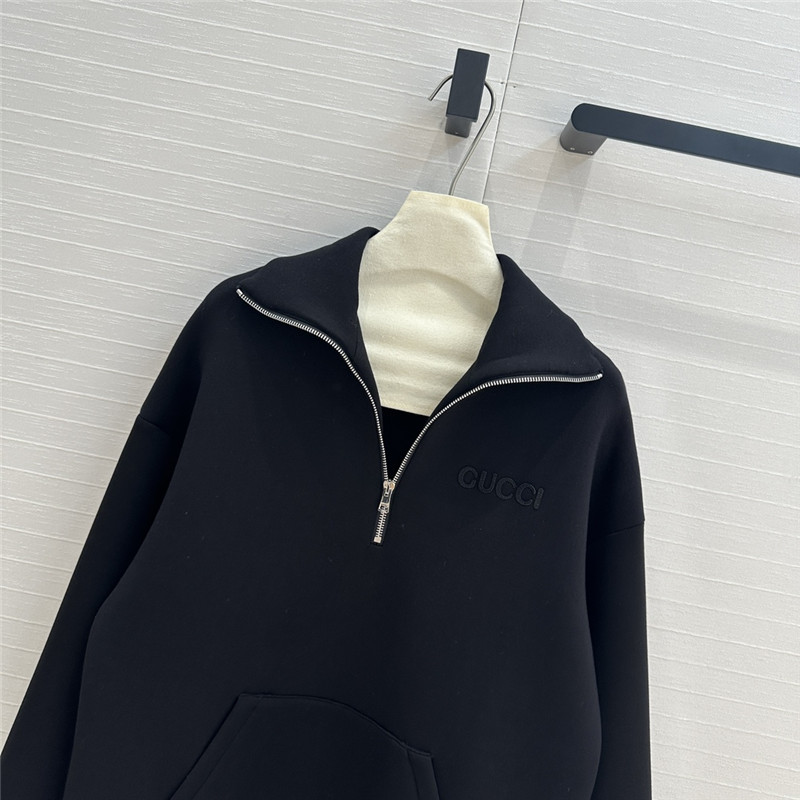 Gvc*1 embroidered stretch-jersey sweatshirt in black