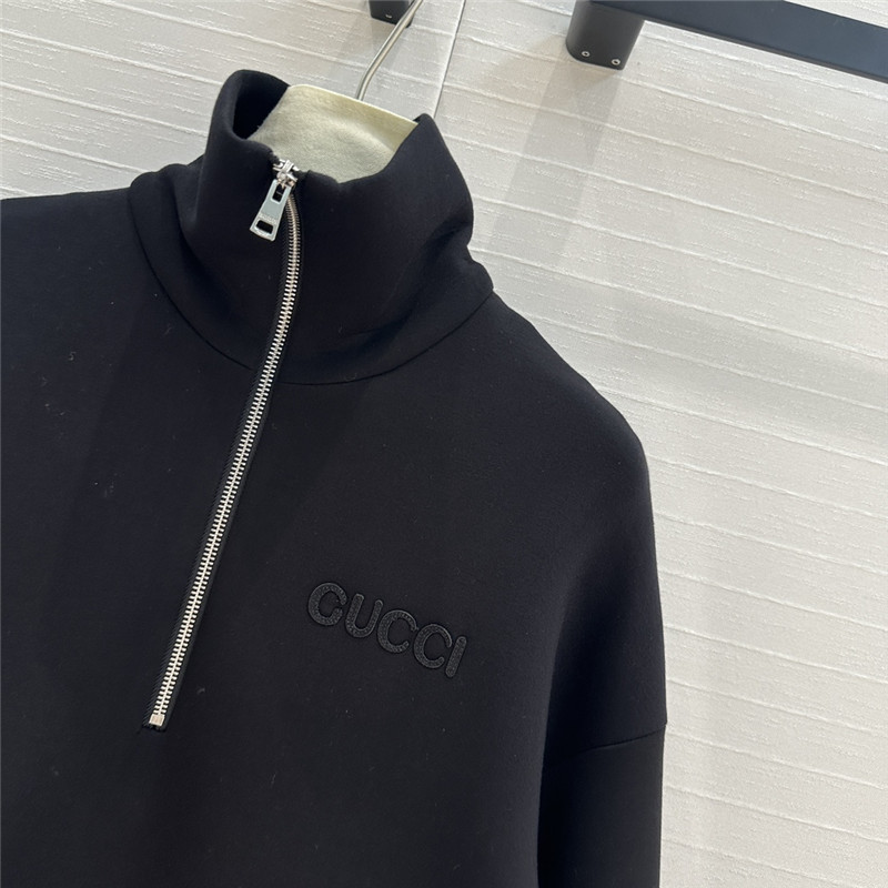 Gvc*1 embroidered stretch-jersey sweatshirt in black