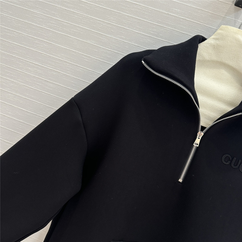 Gvc*1 embroidered stretch-jersey sweatshirt in black