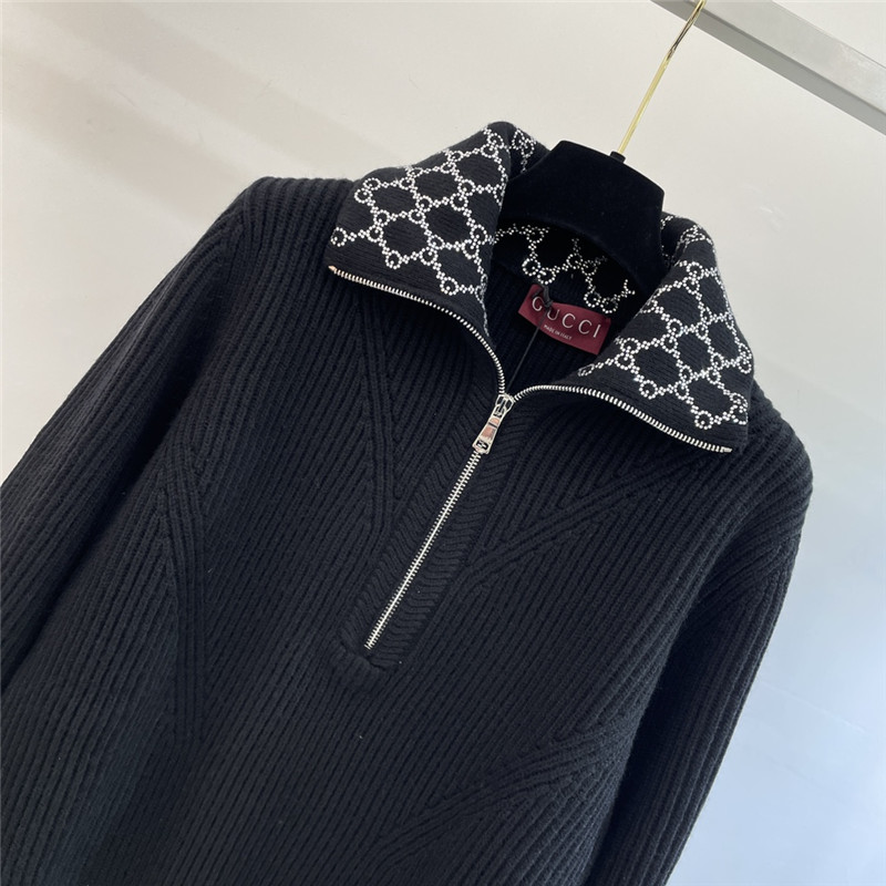 Gvc*1 half-zip wool-blend sweater black