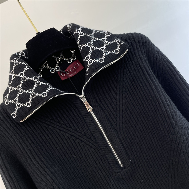 Gvc*1 half-zip wool-blend sweater black