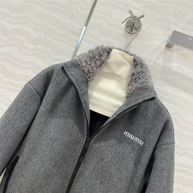 Miu Miu Grey Fleece Down Jacket