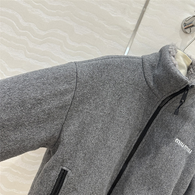 Miu Miu Grey Fleece Down Jacket