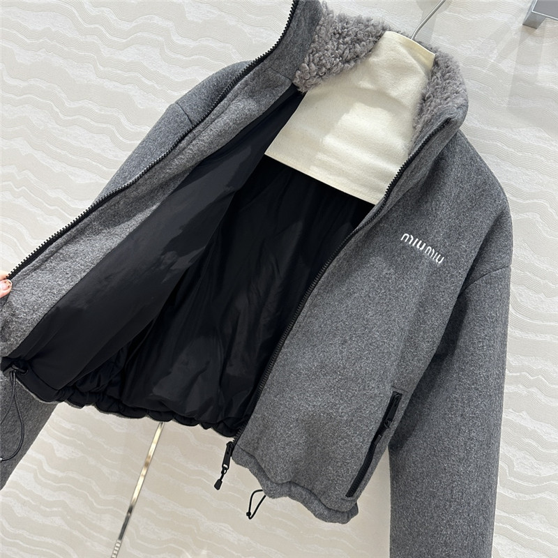 Miu Miu Grey Fleece Down Jacket