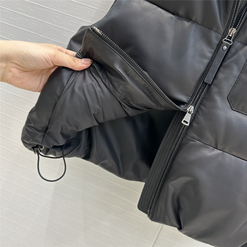 Pra*a genuine leather down vest jacket