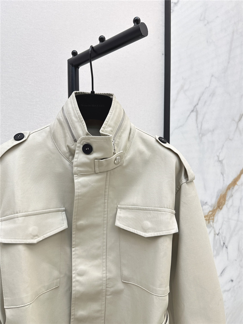 a1exa*der Mcqv*en stand collar trench coat