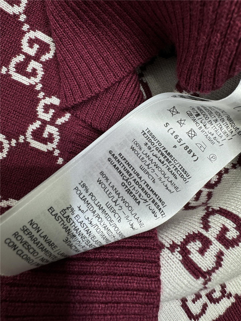 Gvc*1 reversible gg wool sweater bordeaux