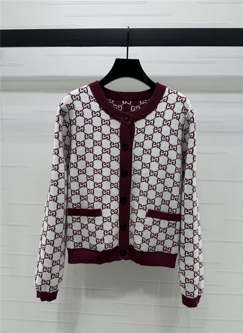 Gvc*1 reversible gg wool cardigan bordeaux