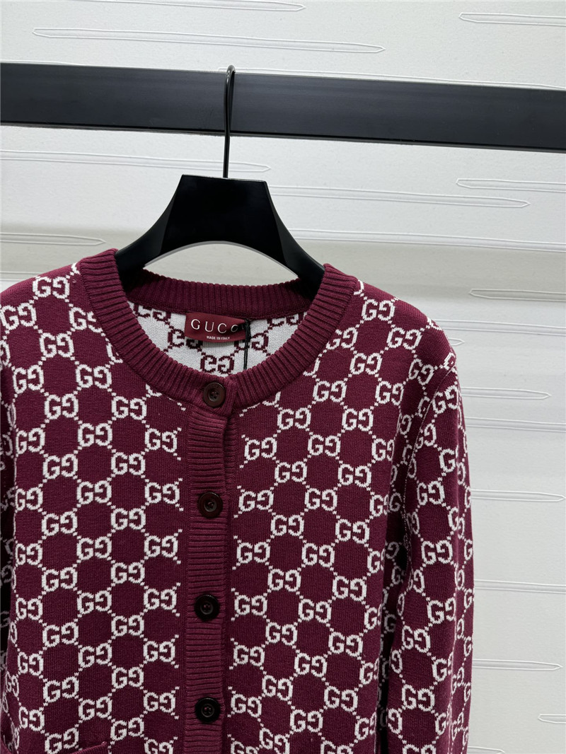 Gvc*1 reversible gg wool cardigan bordeaux
