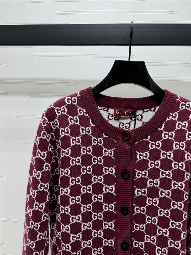Gvc*1 reversible gg wool cardigan bordeaux