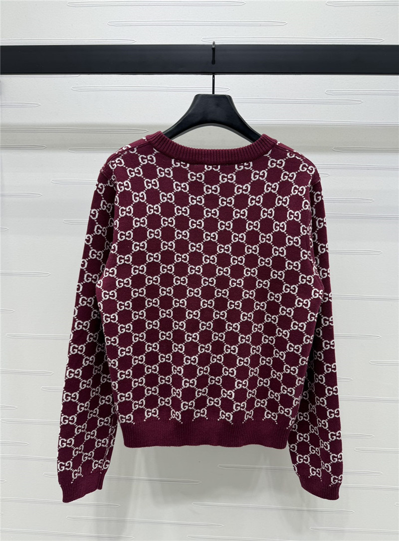 Gvc*1 reversible gg wool cardigan bordeaux