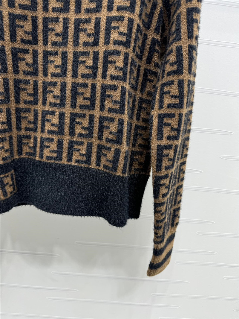 F**di ff motif knit sweater brown