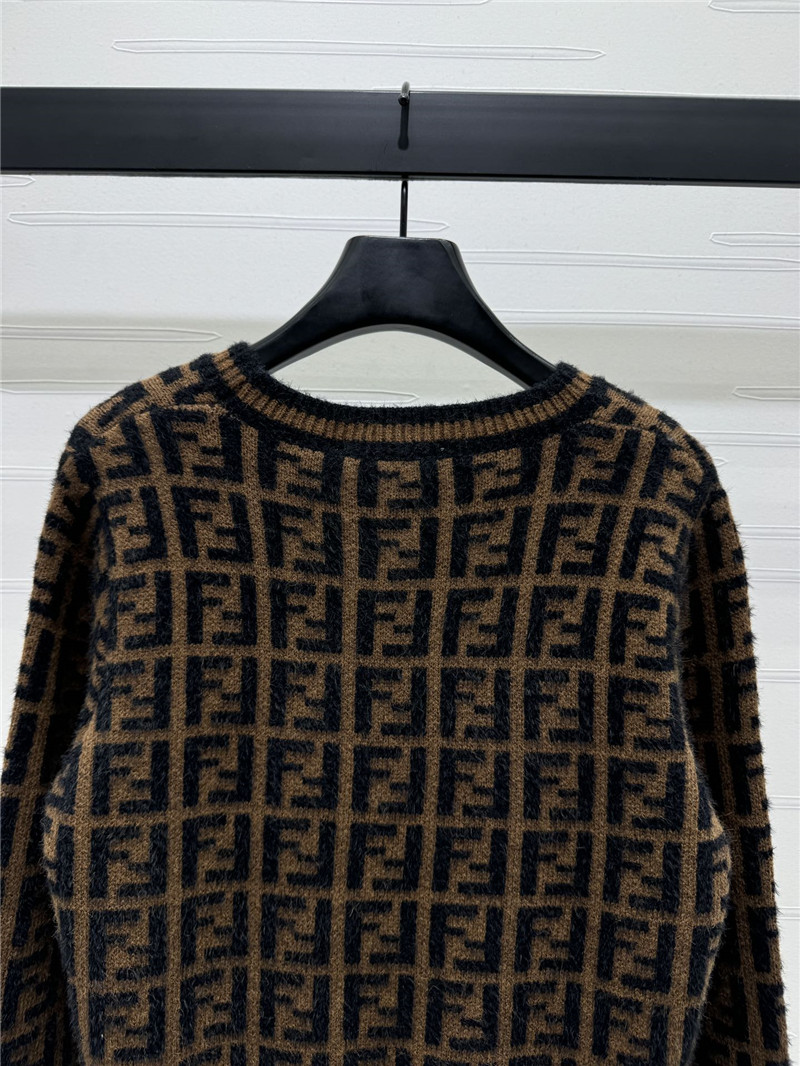 F**di ff motif knit sweater brown