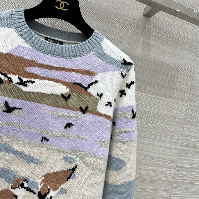 Ch**el seagull intarsia cashmere sweater