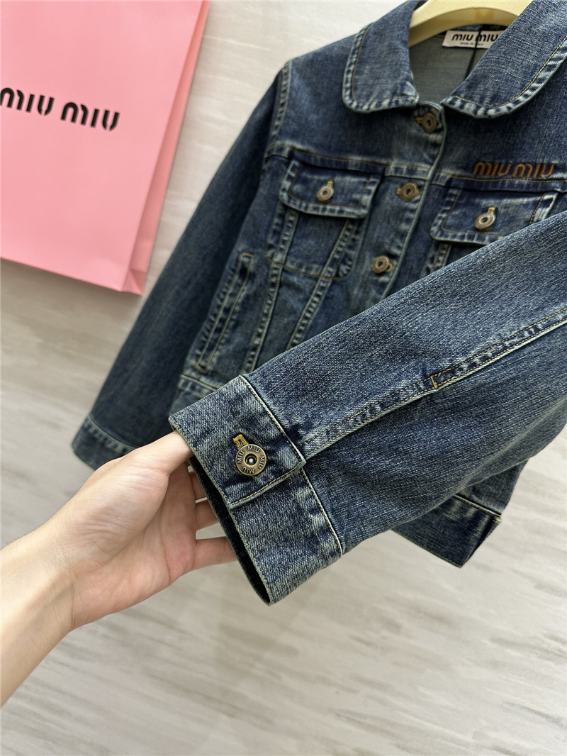 M1um1u retro denim short jacket