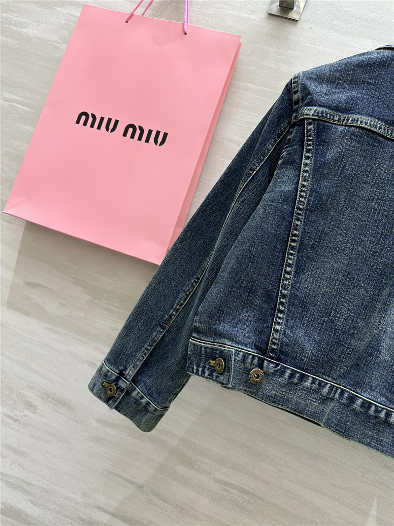 M1um1u retro denim short jacket