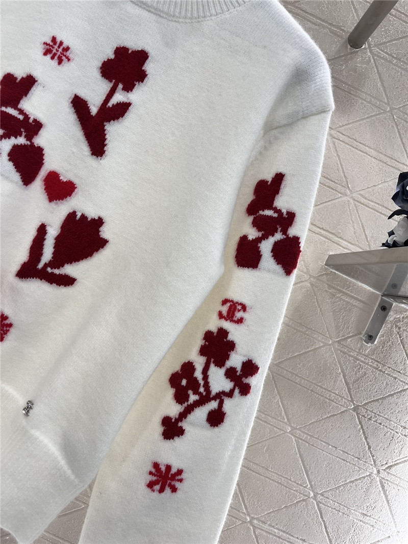 Ch**el floral turtleneck sweater white