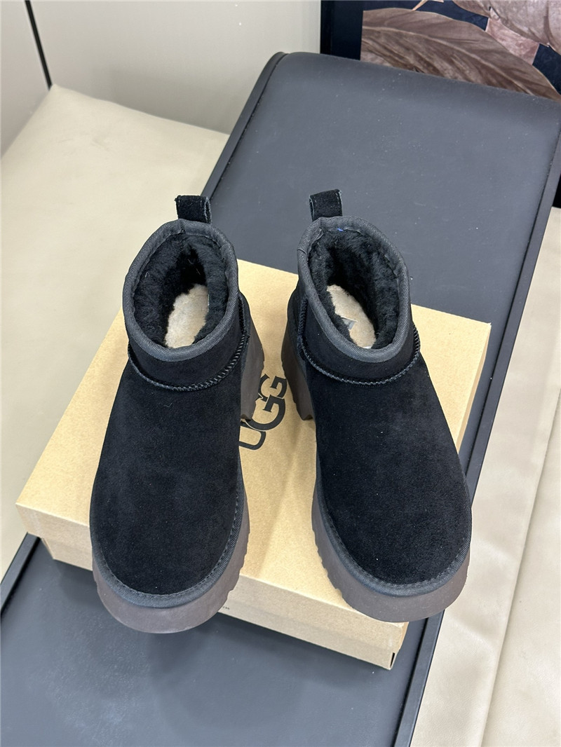 UGG Black Suede Ultra Mini Boots