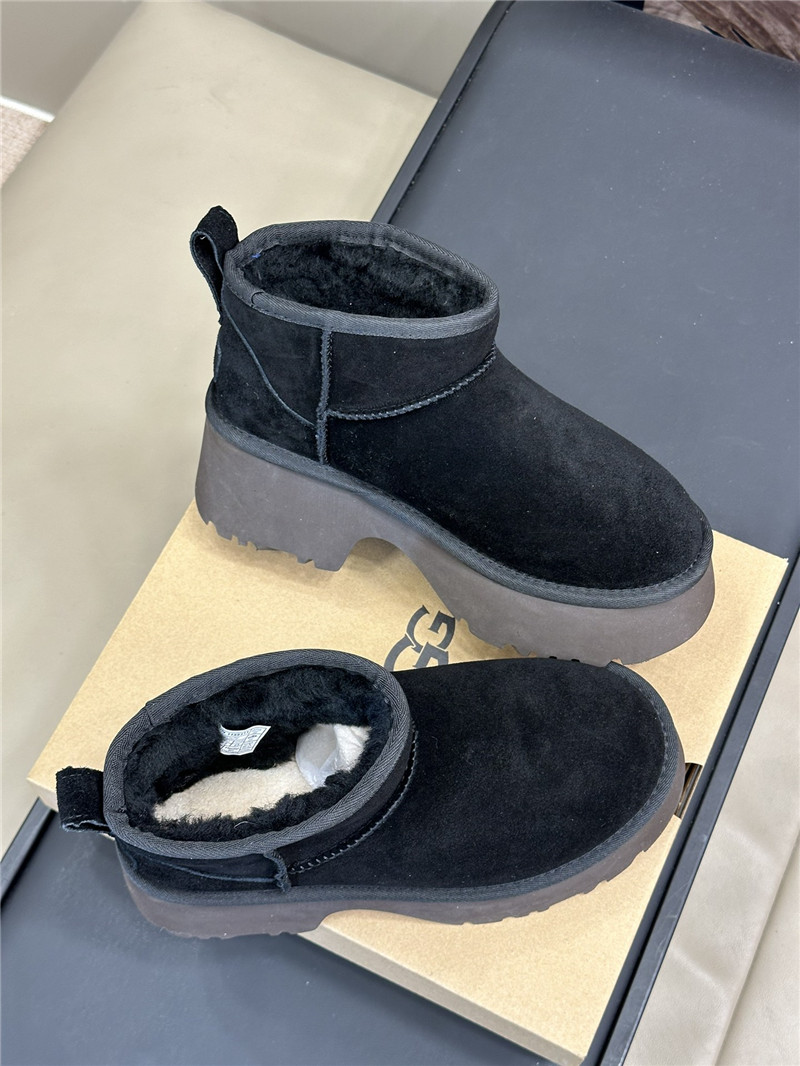 UGG Black Suede Ultra Mini Boots