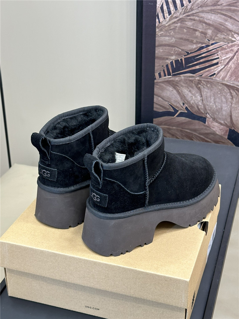 UGG Black Suede Ultra Mini Boots