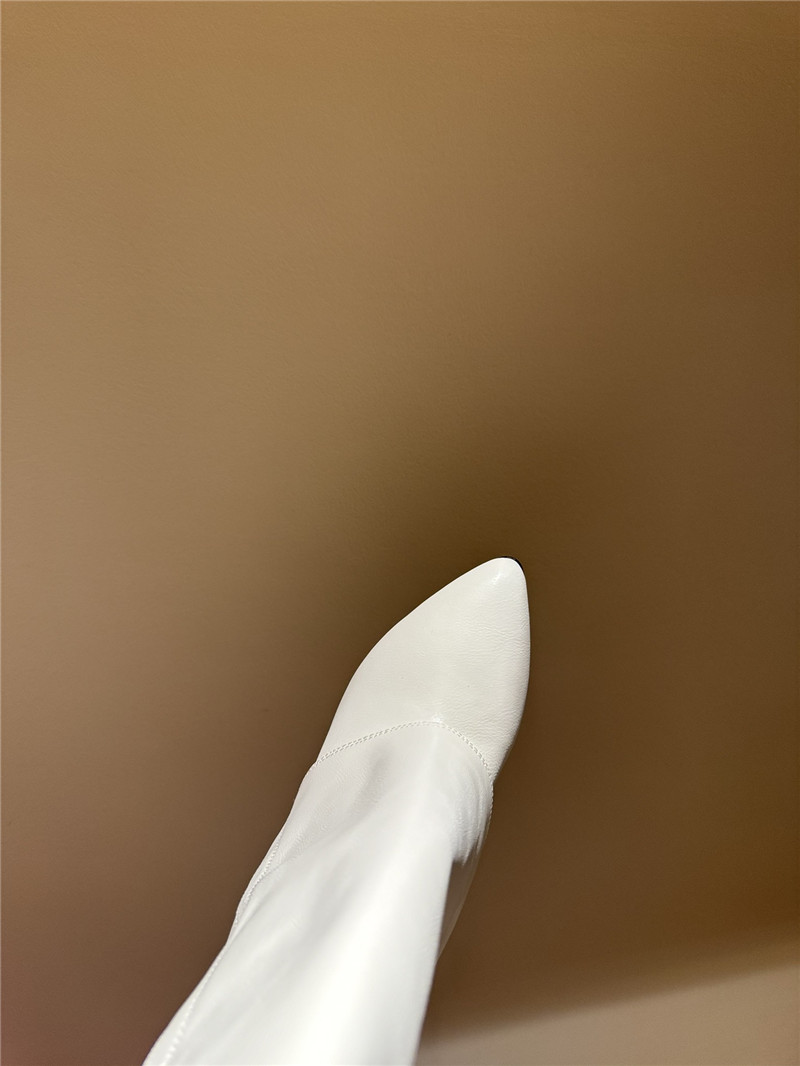 Givenchy White Shark Lock Buckle Knee-High Boots