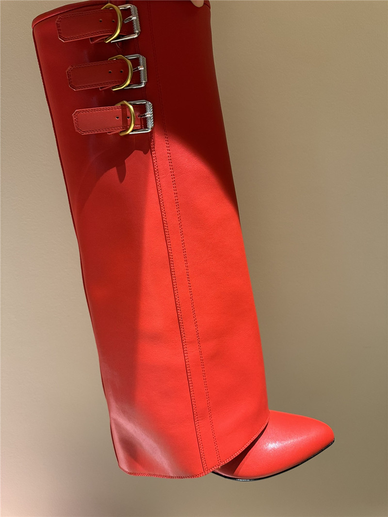 Givenchy Red Shark Lock Knee-High Boots