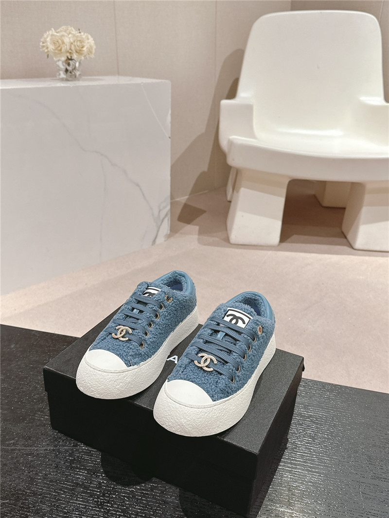 Ch**el wool low top sneakers blue