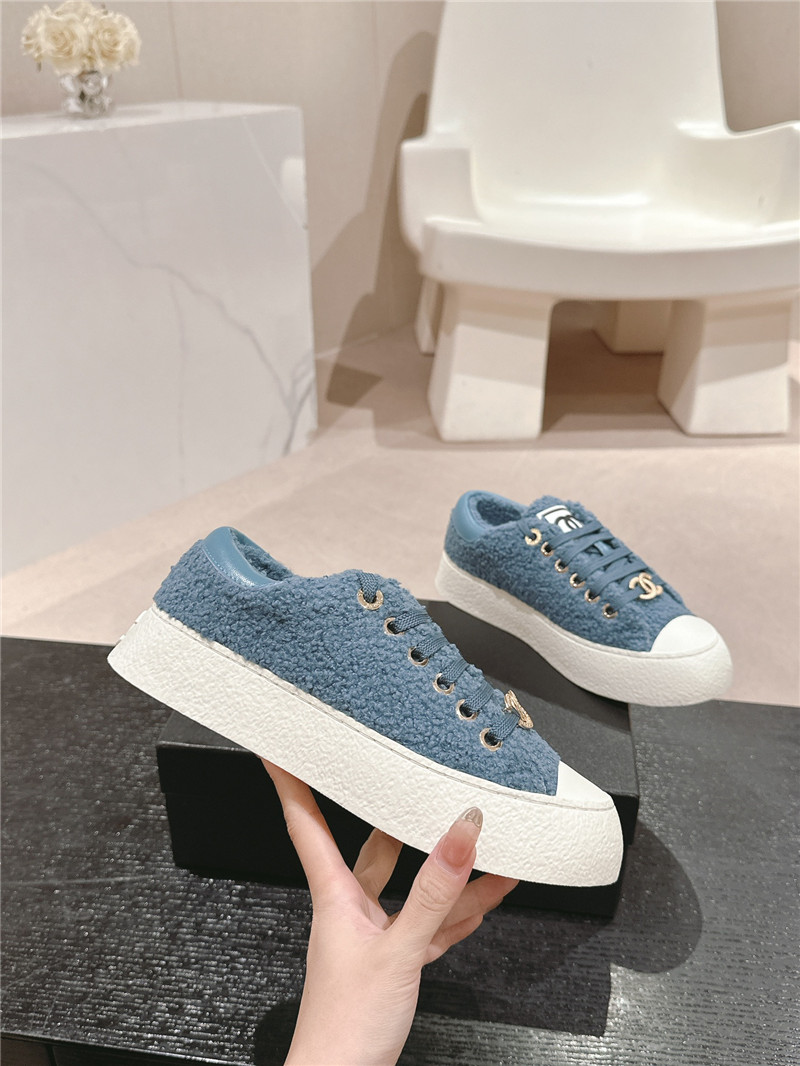 Ch**el wool low top sneakers blue