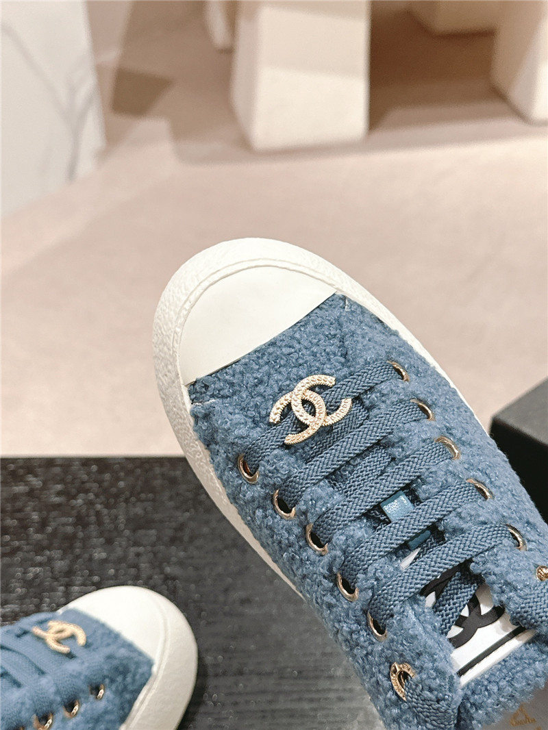 Ch**el wool low top sneakers blue