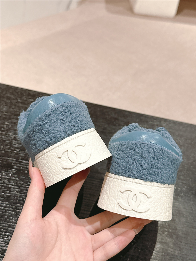 Ch**el wool low top sneakers blue