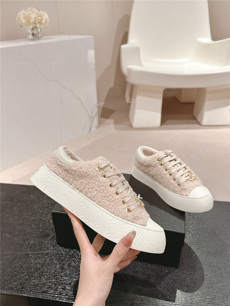 Ch**el wool low top sneakers beige