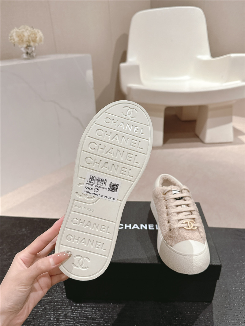 Ch**el wool low top sneakers beige