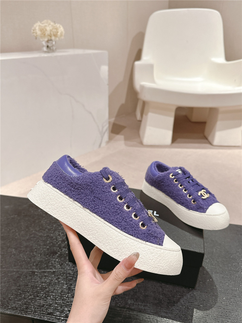 Ch**el wool low top sneakers purple