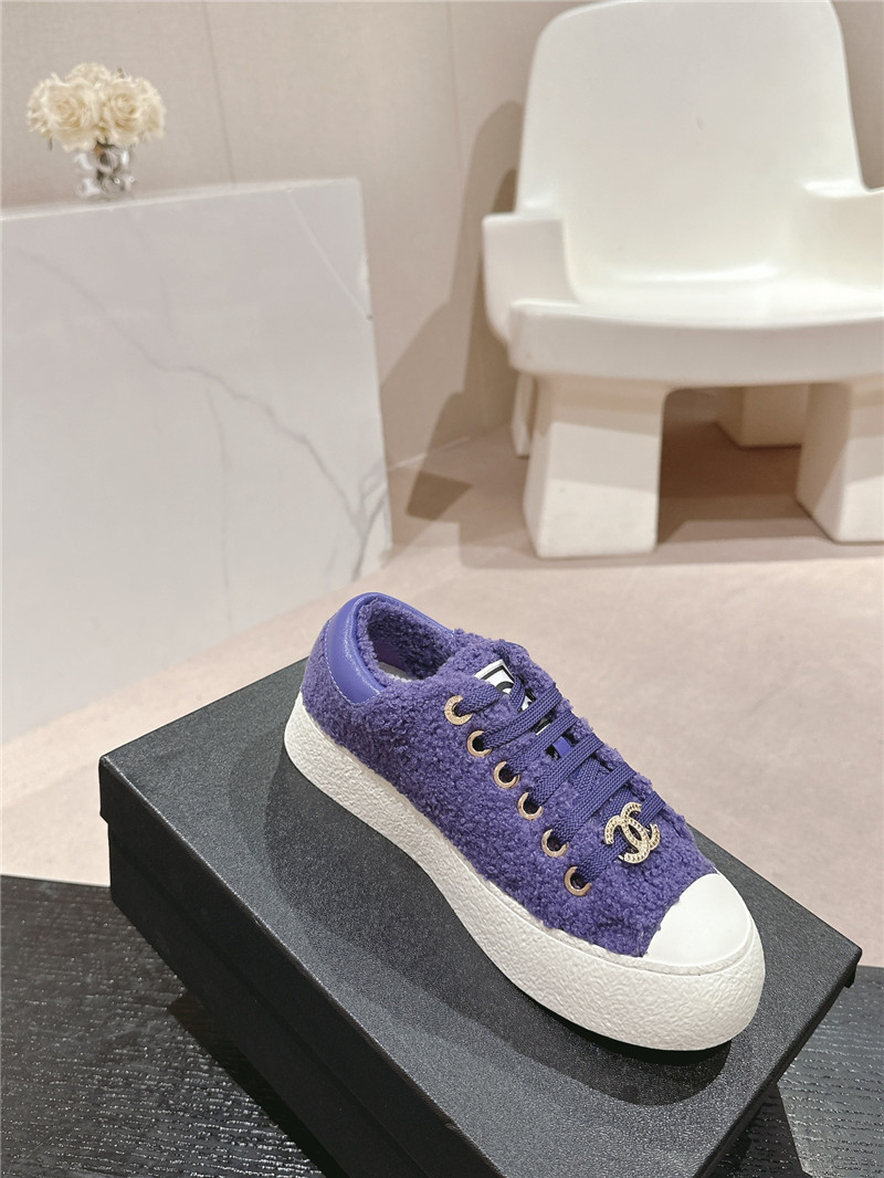 Ch**el wool low top sneakers purple