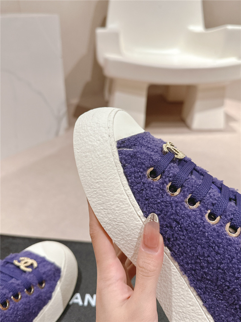 Ch**el wool low top sneakers purple
