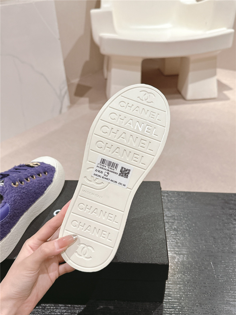 Ch**el wool low top sneakers purple