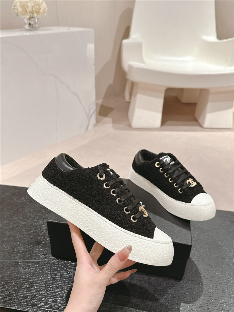 Ch**el wool low top sneakers black